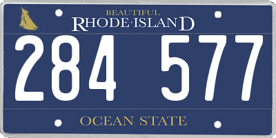 RI license plate 284577