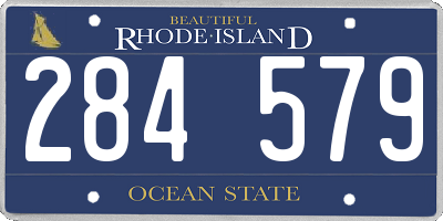 RI license plate 284579