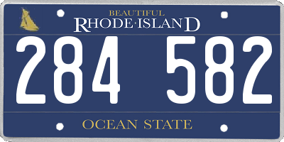 RI license plate 284582