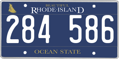 RI license plate 284586