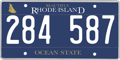 RI license plate 284587