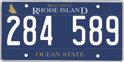 RI license plate 284589
