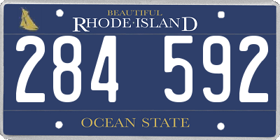 RI license plate 284592