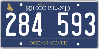 RI license plate 284593