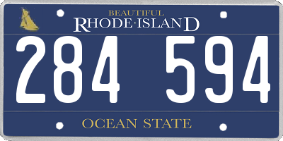 RI license plate 284594