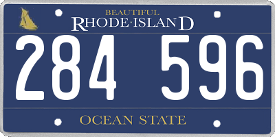 RI license plate 284596