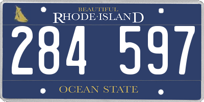 RI license plate 284597