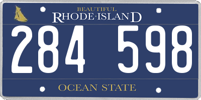 RI license plate 284598