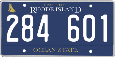 RI license plate 284601
