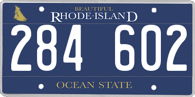 RI license plate 284602