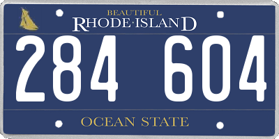 RI license plate 284604