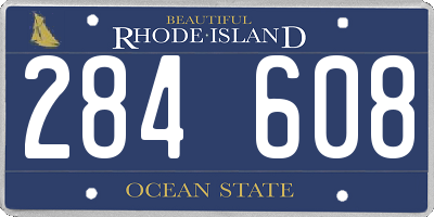 RI license plate 284608