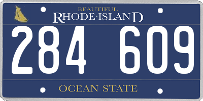 RI license plate 284609