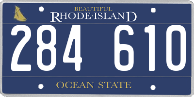 RI license plate 284610