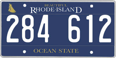 RI license plate 284612