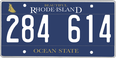 RI license plate 284614