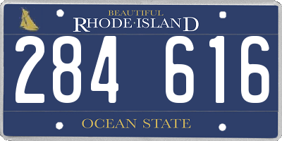 RI license plate 284616