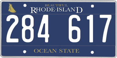 RI license plate 284617