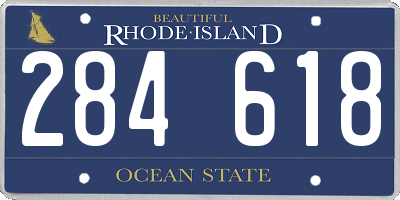 RI license plate 284618