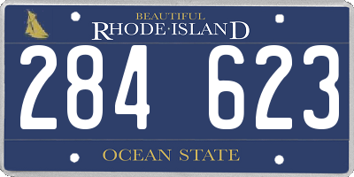 RI license plate 284623