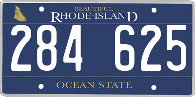 RI license plate 284625