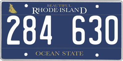 RI license plate 284630