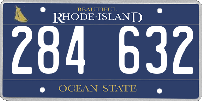 RI license plate 284632