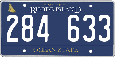 RI license plate 284633