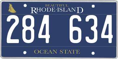 RI license plate 284634