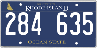 RI license plate 284635