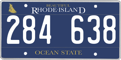 RI license plate 284638