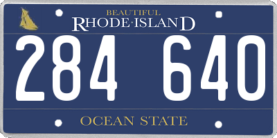 RI license plate 284640