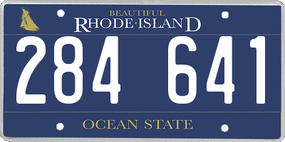 RI license plate 284641