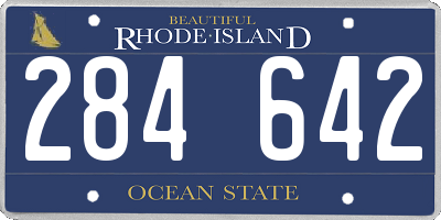 RI license plate 284642