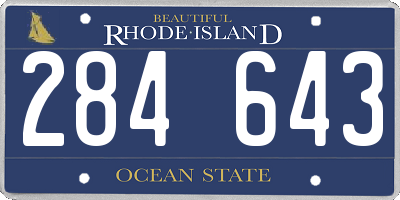 RI license plate 284643