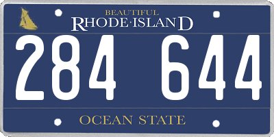 RI license plate 284644