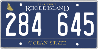 RI license plate 284645