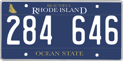 RI license plate 284646