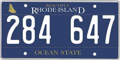 RI license plate 284647