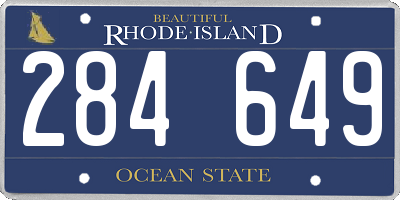 RI license plate 284649