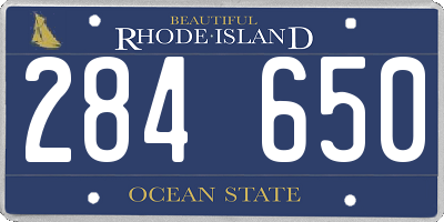 RI license plate 284650
