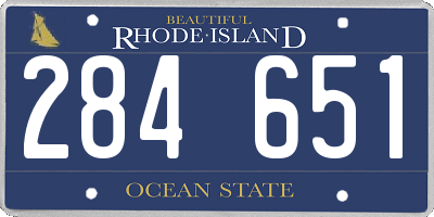 RI license plate 284651