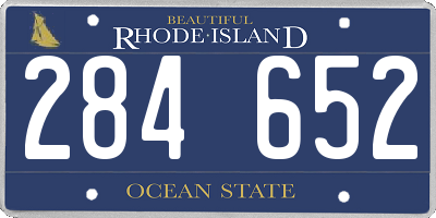 RI license plate 284652