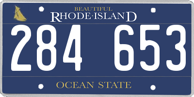 RI license plate 284653