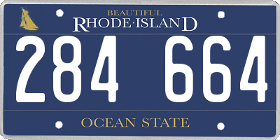 RI license plate 284664
