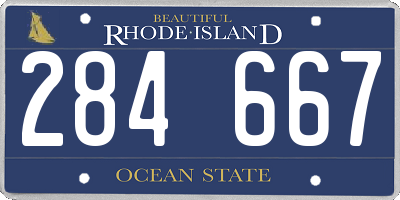 RI license plate 284667