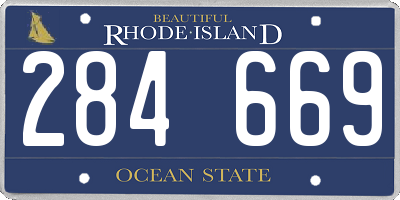 RI license plate 284669