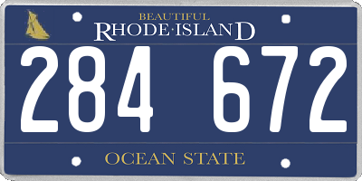 RI license plate 284672