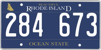 RI license plate 284673