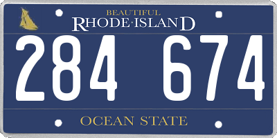RI license plate 284674
